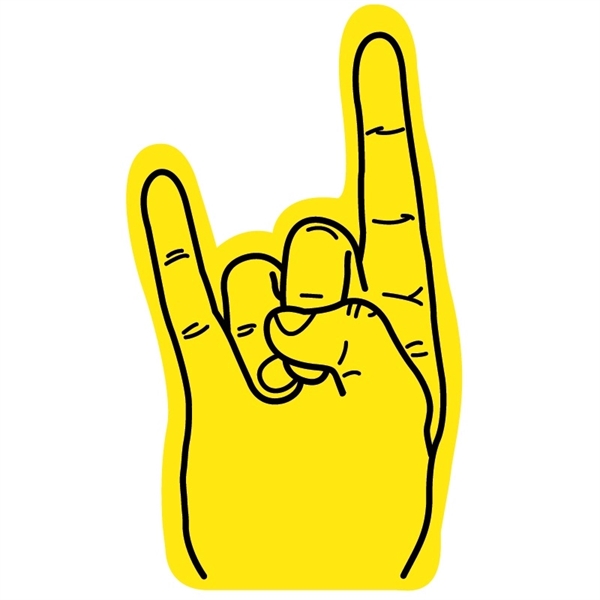 Open cell foam rock on / horn hand shape cheering novelty.... from ASI 54886 Foamworx / FoamWorx