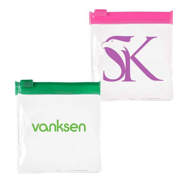 Empty 2 7/8" x 3 1/8"colored zip pouch.... from ASI 48500 Dard Products / Tag Master (R)