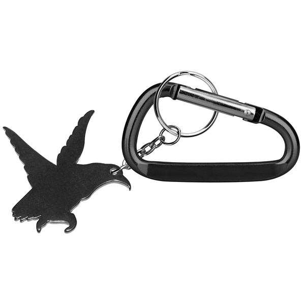 Eagle shape bottle opener with key chain and carabiner... from ASI 74585 Nu Promo International / Nu Promo Line