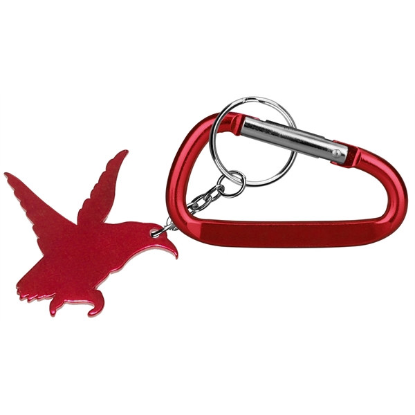 Eagle shape bottle opener with key chain and carabiner... from ASI 74585 Nu Promo International / Nu Promo Line