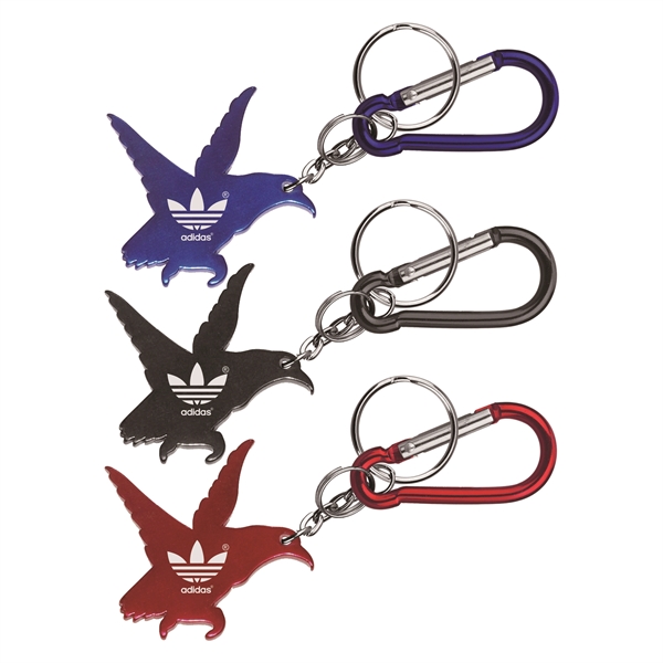 Eagle shape bottle opener with key chain and carabiner... from ASI 74585 Nu Promo International / Nu Promo Line