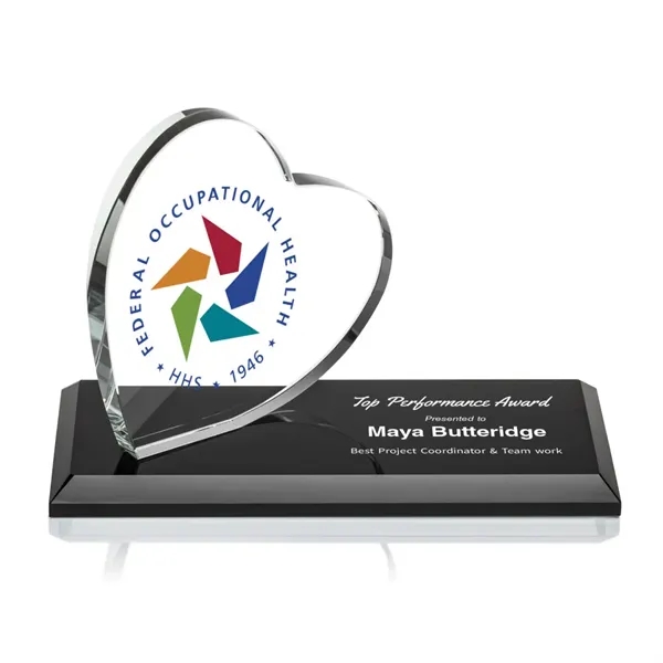 The Northam Heart VividPrint Award features a sparkling 4" Starfire Crystal... from ASI 84592 St Regis Group / St Regis