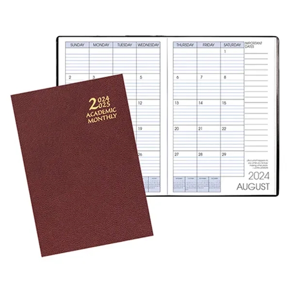 Saddle-stitched academic monthly desk planner with leatherette cover.... from ASI 76575 Payne Publishers Inc / Payne Publishers