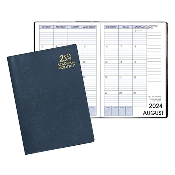 Academic monthly desk planner, saddle-stitched with continental vinyl cover.... from ASI 76575 Payne Publishers Inc / Payne Publishers