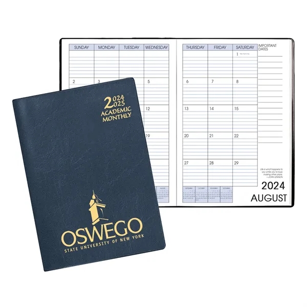 Academic monthly desk planner, saddle-stitched with continental vinyl cover.... from ASI 76575 Payne Publishers Inc / Payne Publishers