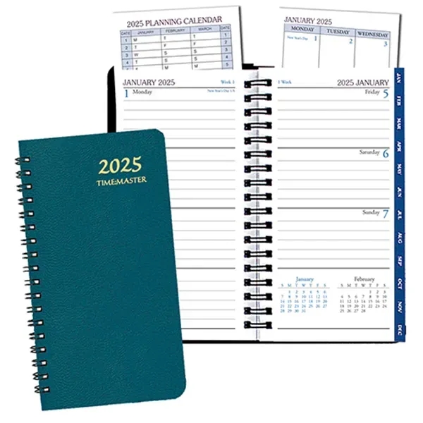 Wire bound time management planner with leatherette cover.... from ASI 76575 Payne Publishers Inc / Payne Publishers