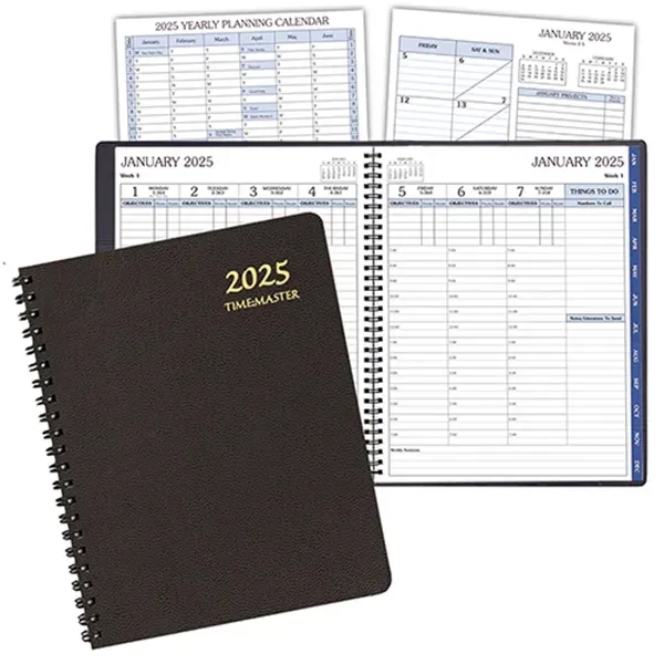 Wire bound time management planner with leatherette cover.... from ASI 76575 Payne Publishers Inc / Payne Publishers