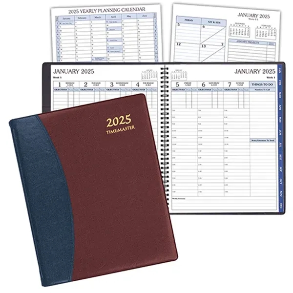 Refillable wire bound time management planner with Carriage vinyl cover.... from ASI 76575 Payne Publishers Inc / Payne Publishers
