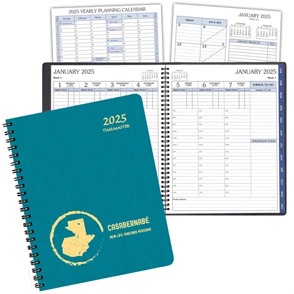 Wire bound time management planner with shimmer cover.... from ASI 76575 Payne Publishers Inc / Payne Publishers