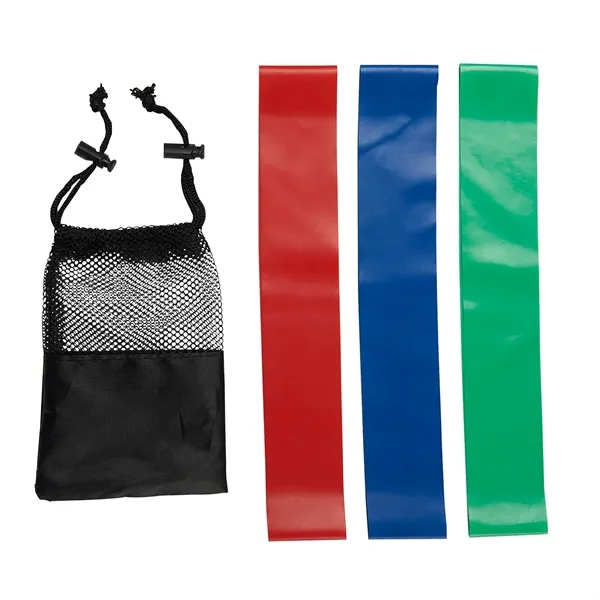 3 Piece fitness elastic resistance band set with band size 2x12... from ASI 37218 Athena Promo (tm)