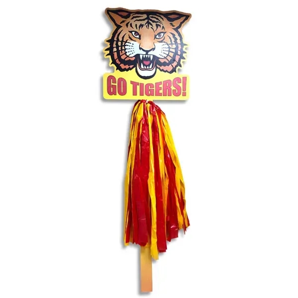 Mega mascot pom pom with logo on both sides of the... from ASI 68207 MAC Specialties Ltd / Sport Products