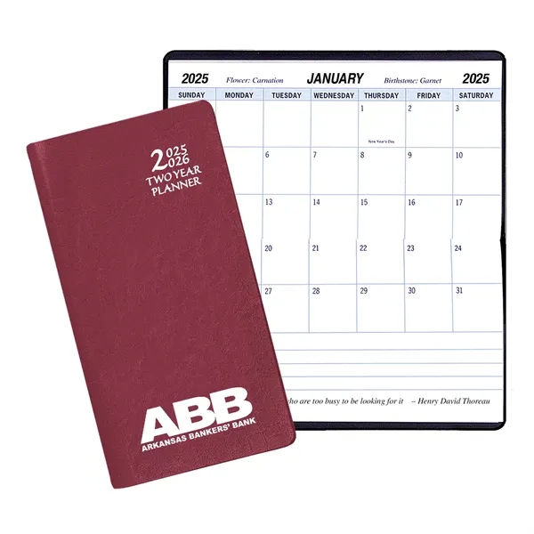 2 year pocket planner with horizontal format and Continental vinyl cover.... from ASI 76575 Payne Publishers Inc / Payne Publishers