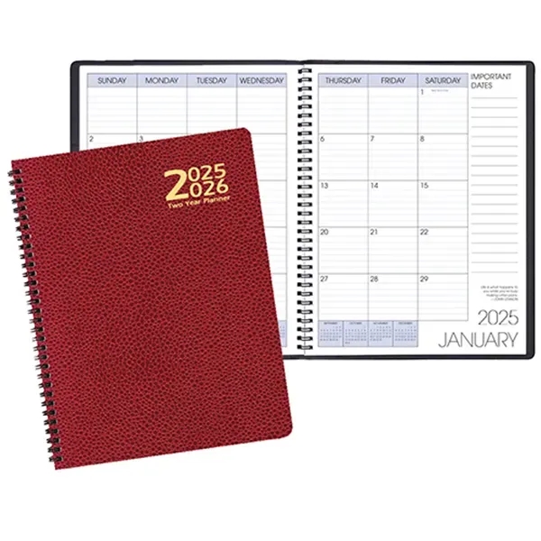 Wire-bound two year monthly desk planner with cobblestone cover.... from ASI 76575 Payne Publishers Inc / Payne Publishers