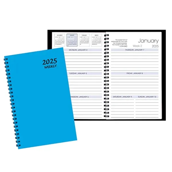 Wire-bound, weekly desk appointment planner with Techno color cover.... from ASI 76575 Payne Publishers Inc / Payne Publishers