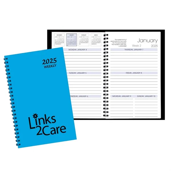 Wire-bound, weekly desk appointment planner with Techno color cover.... from ASI 76575 Payne Publishers Inc / Payne Publishers