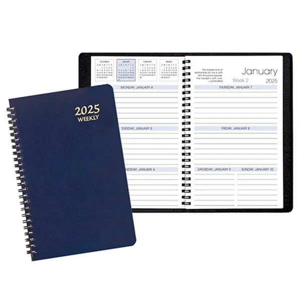 Wire-bound, weekly desk appointment planner with leatherette cover.... from ASI 76575 Payne Publishers Inc / Payne Publishers