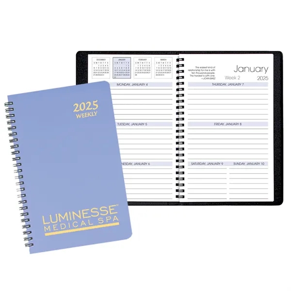 Wire-bound, weekly desk appointment planner with Twilight cover.... from ASI 76575 Payne Publishers Inc / Payne Publishers