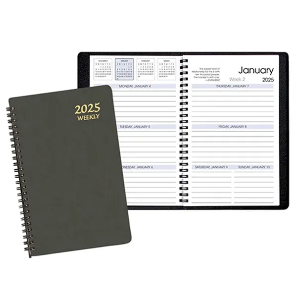 Wire-bound, weekly desk appointment planner with Canyon cover.... from ASI 76575 Payne Publishers Inc / Payne Publishers