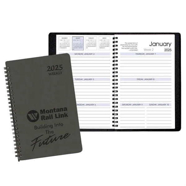 Wire-bound, weekly desk appointment planner with Canyon cover.... from ASI 76575 Payne Publishers Inc / Payne Publishers