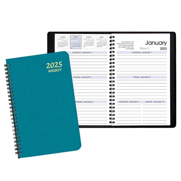 Wire-bound, weekly desk appointment planner with shimmer cover.... from ASI 76575 Payne Publishers Inc / Payne Publishers