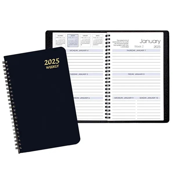 Sturdy but flexible solid black weekly planner.... from ASI 76575 Payne Publishers Inc / Payne Publishers