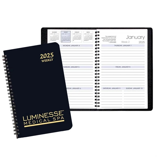 Sturdy but flexible solid black weekly planner.... from ASI 76575 Payne Publishers Inc / Payne Publishers