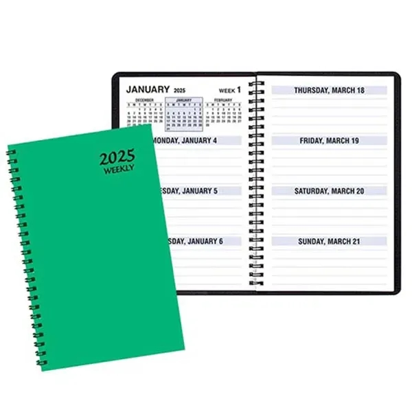 Wire-bound, large bold print weekly desk planner with Techno color cover.... from ASI 76575 Payne Publishers Inc / Payne Publishers