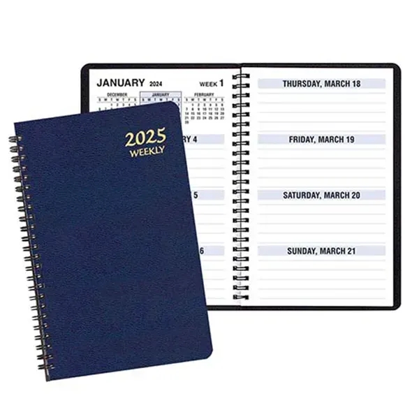 Wire-bound, large bold print weekly desk planner with leatherette cover.... from ASI 76575 Payne Publishers Inc / Payne Publishers