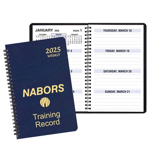 Wire-bound, large bold print weekly desk planner with leatherette cover.... from ASI 76575 Payne Publishers Inc / Payne Publishers