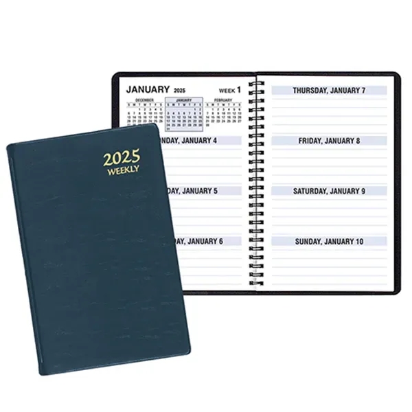 Wire-bound, large bold print weekly desk planner with Continental vinyl cover.... from ASI 76575 Payne Publishers Inc / Payne Publishers