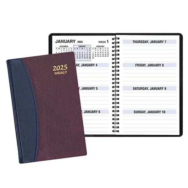 Wire-bound, large bold print weekly desk planner with Carriage vinyl cover.... from ASI 76575 Payne Publishers Inc / Payne Publishers