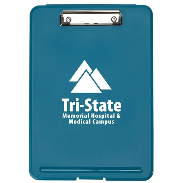 Plastic storage clipboard with 1 color silkscreen imprint on 1 location... from ASI 37218 Athena Promo (tm)
