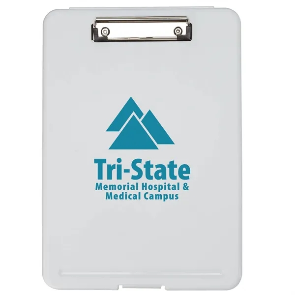 Plastic storage clipboard with 1 color silkscreen imprint on 1 location... from ASI 37218 Athena Promo (tm)