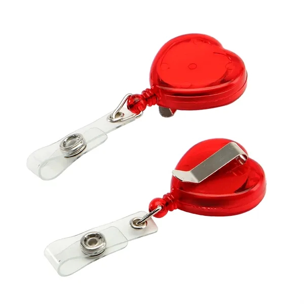 Retractable heart shape badge reel with epoxy dome on 1 location... from ASI 37218 Athena Promo (tm)