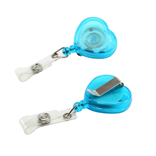 Retractable heart shape badge reel with epoxy dome on 1 location... from ASI 37218 Athena Promo (tm)