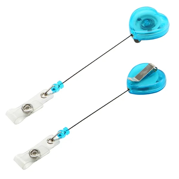 Retractable heart shape badge reel with epoxy dome on 1 location... from ASI 37218 Athena Promo (tm)