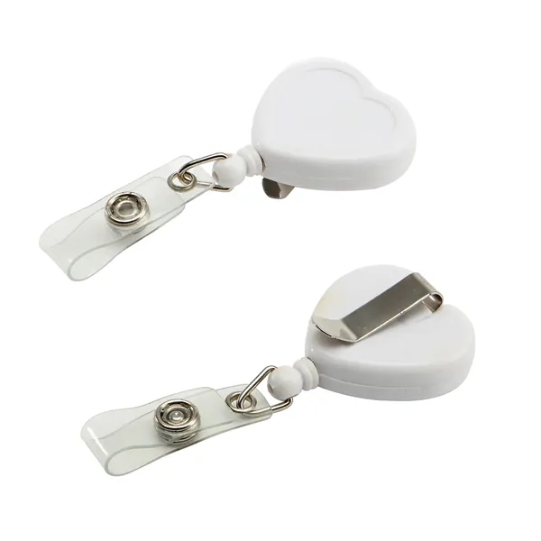 Retractable heart shape badge reel with epoxy dome on 1 location... from ASI 37218 Athena Promo (tm)