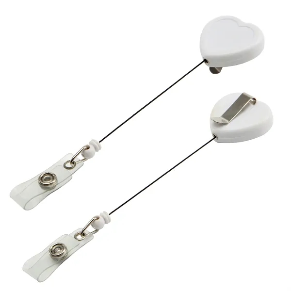 Retractable heart shape badge reel with epoxy dome on 1 location... from ASI 37218 Athena Promo (tm)