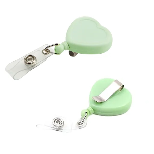 Retractable heart shape badge reel with epoxy dome on 1 location... from ASI 37218 Athena Promo (tm)