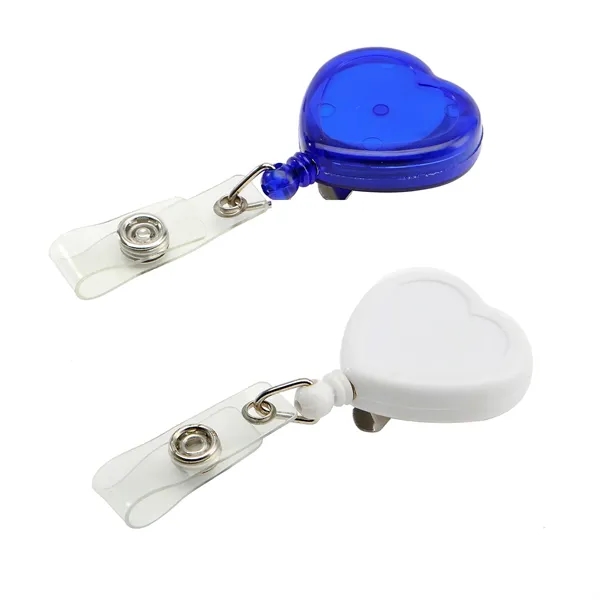 Retractable heart shape badge reel with epoxy dome on 1 location... from ASI 37218 Athena Promo (tm)