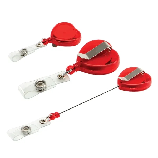 Retractable heart shape badge reel with epoxy dome on 1 location... from ASI 37218 Athena Promo (tm)