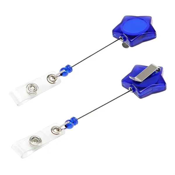 Retractable star shape badge reel with epoxy dome on 1 location... from ASI 37218 Athena Promo (tm)
