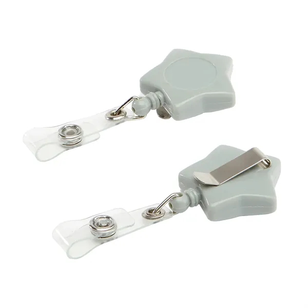 Retractable star shape badge reel with epoxy dome on 1 location... from ASI 37218 Athena Promo (tm)