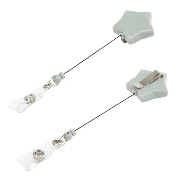Retractable star shape badge reel with epoxy dome on 1 location... from ASI 37218 Athena Promo (tm)