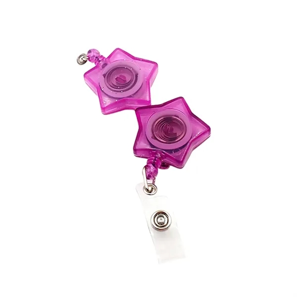 Retractable star shape badge reel with epoxy dome on 1 location... from ASI 37218 Athena Promo (tm)