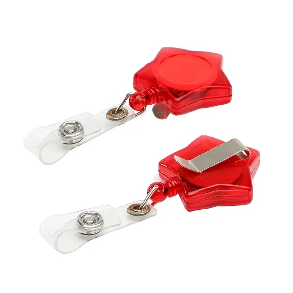 Retractable star shape badge reel with epoxy dome on 1 location... from ASI 37218 Athena Promo (tm)