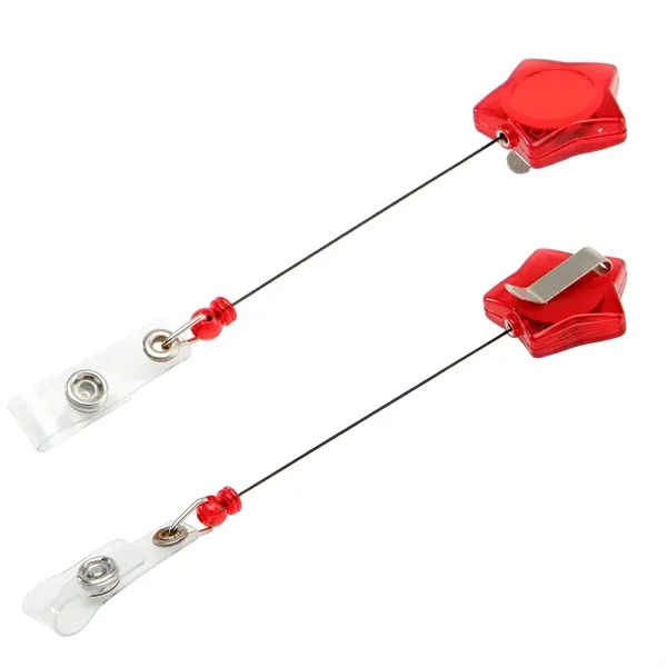 Retractable star shape badge reel with epoxy dome on 1 location... from ASI 37218 Athena Promo (tm)
