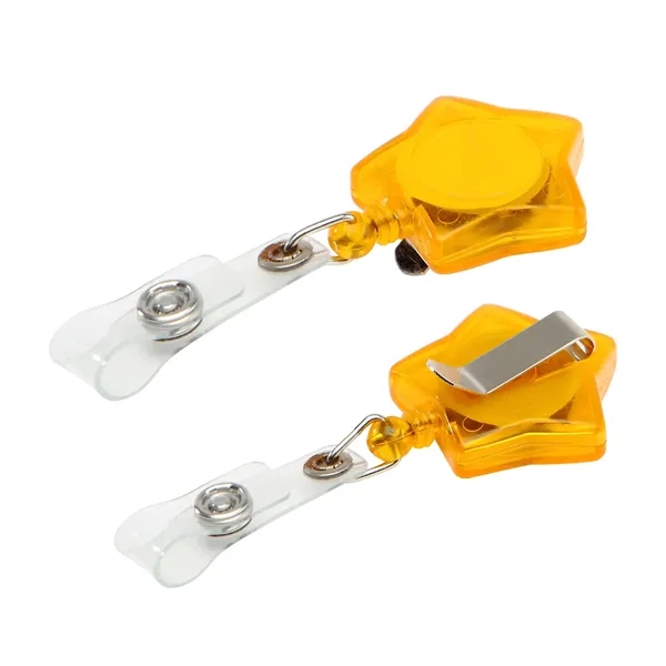 Retractable star shape badge reel with epoxy dome on 1 location... from ASI 37218 Athena Promo (tm)