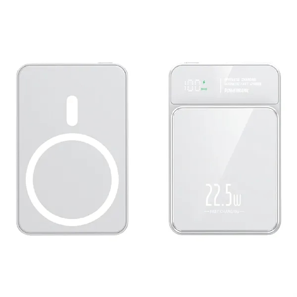 Digital fast charging magnetic wireless power bank - 5000 mAh plus... from ASI 37218 Athena Promo (tm)