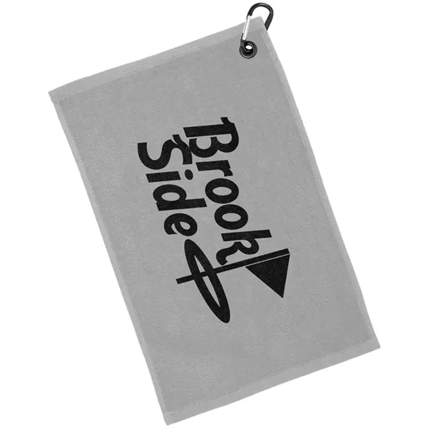 18" x 11" terry velour white golf towel with grommet and... from ASI 39552 BEL Promo